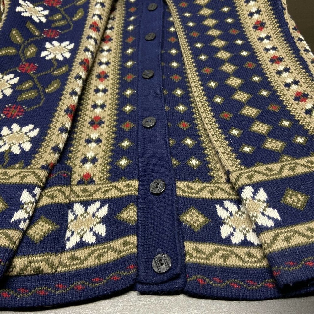 Vintage Esskay Originals Woman 11 M Cardigan Sweater Fair Isle‎ Floral EEC Euro - Picture 9 of 9